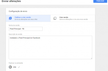 Versão e Descrição - Publicação GTM