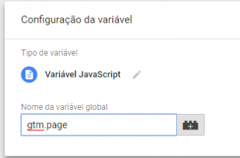 Variável JavaScript: gtm.page