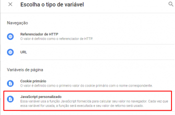 Variável javascript personalizado